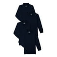 thumbnail image 1 of Wonder Nation Boys School Uniform Long Sleeve Pique Polo Shirt, 4-Pack, Sizes 4-18, 1 of 2
