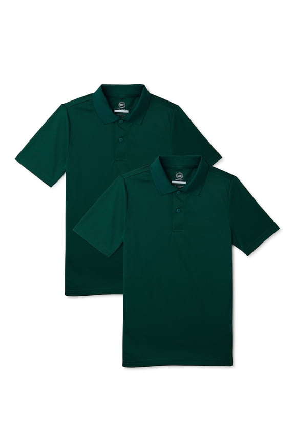 Boys School Uniform Performance Polo Shirt, 2-Pack, Sizes 4-18