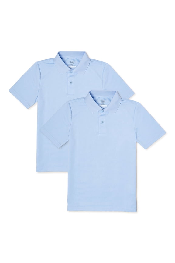 Boys School Uniform Performance Polo Shirt, 2-Pack, Sizes 4-18