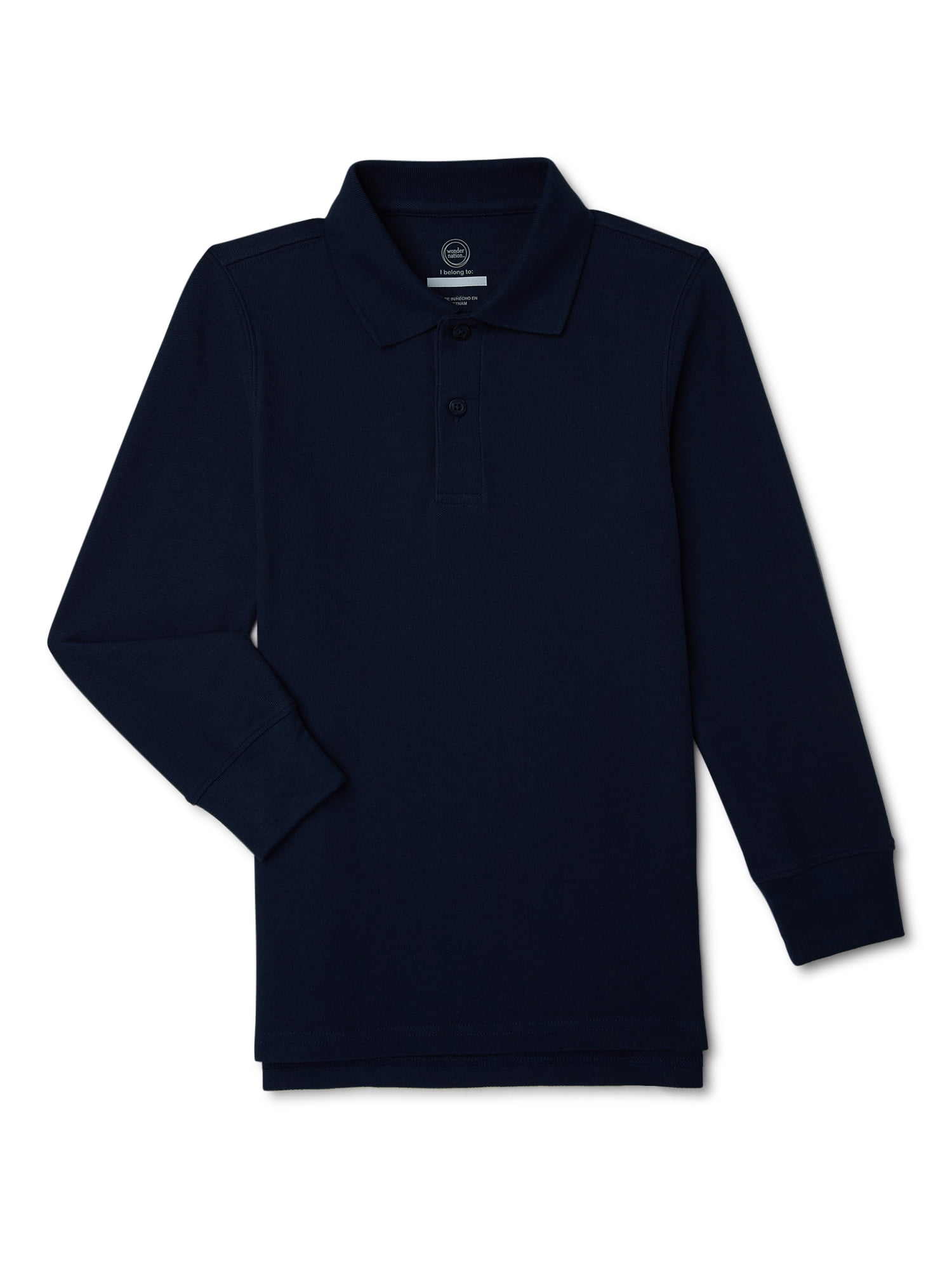 Boys’ School Uniform Pique Polo Shirt with Long Sleeves