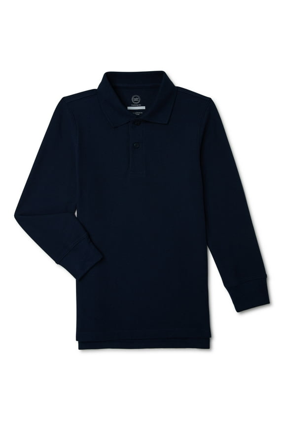 Boys’ School Uniform Pique Polo Shirt with Long Sleeves