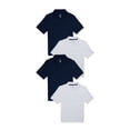 thumbnail image 1 of Wonder Nation Boys School Uniform Pique Polo Shirts with Short Sleeves, 4-Pack, Sizes 4-18, 1 of 5