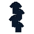 thumbnail image 1 of Wonder Nation Boys School Uniform Pique Polo Shirts with Short Sleeves, 4-Pack, Sizes 4-18, 1 of 3