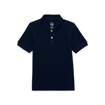 Wonder Nation Boys School Uniform Short Sleeve Polo, Sizes 4-18