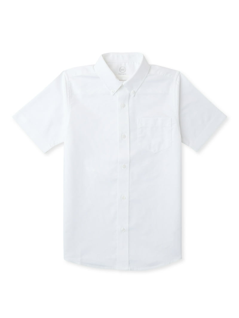 Wonder Nation Boys School Uniform Short Sleeve Button-Up