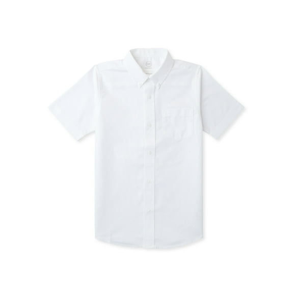 Wonder Nation Boys School Uniform Short Sleeve Button-Up Oxford Shirt, Sizes 4-18