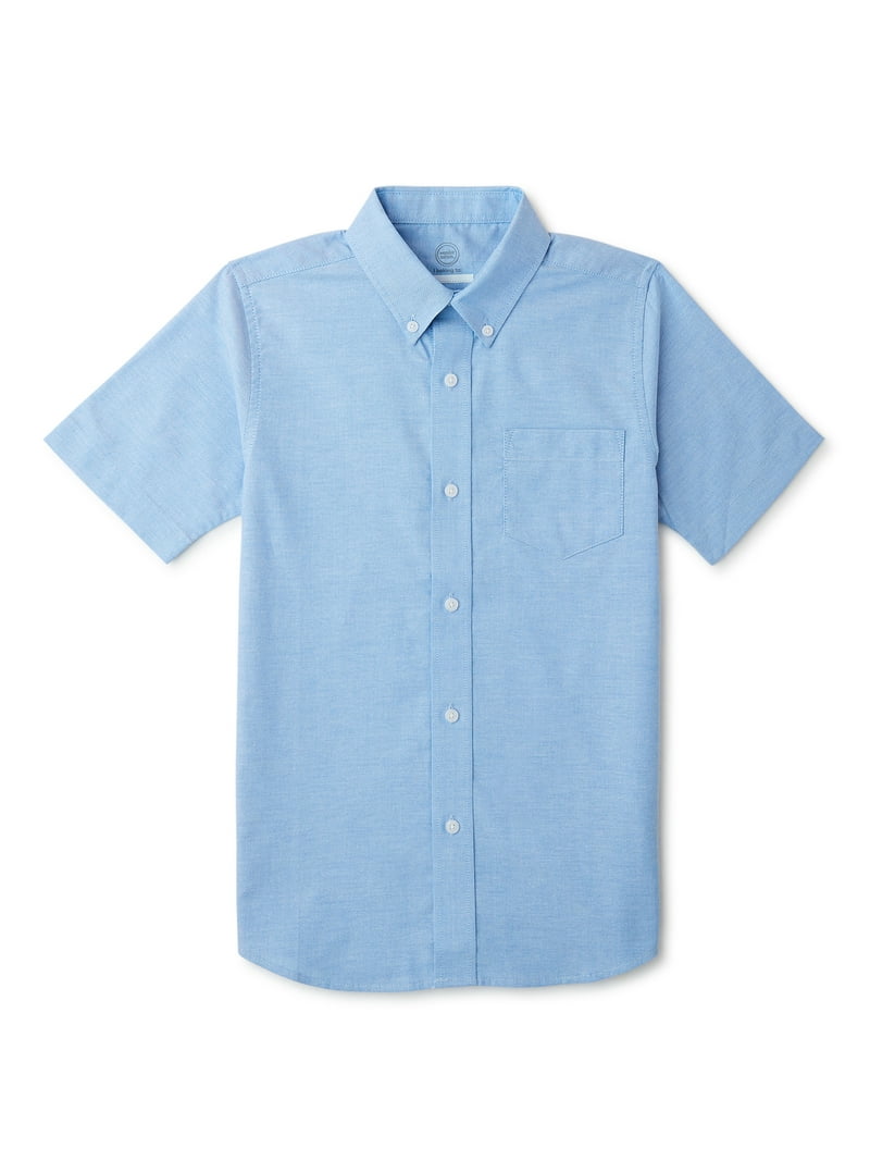 Wonder Nation Boys School Uniform Short Sleeve Button-Up Oxford Shirt,  Sizes 4-18 - Walmart.com, image size:800x1067