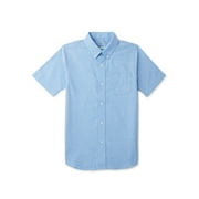 WONDER NATION Boys School Uniform Short Sleeve Button-Up Oxford Shirt, Sizes 4-18