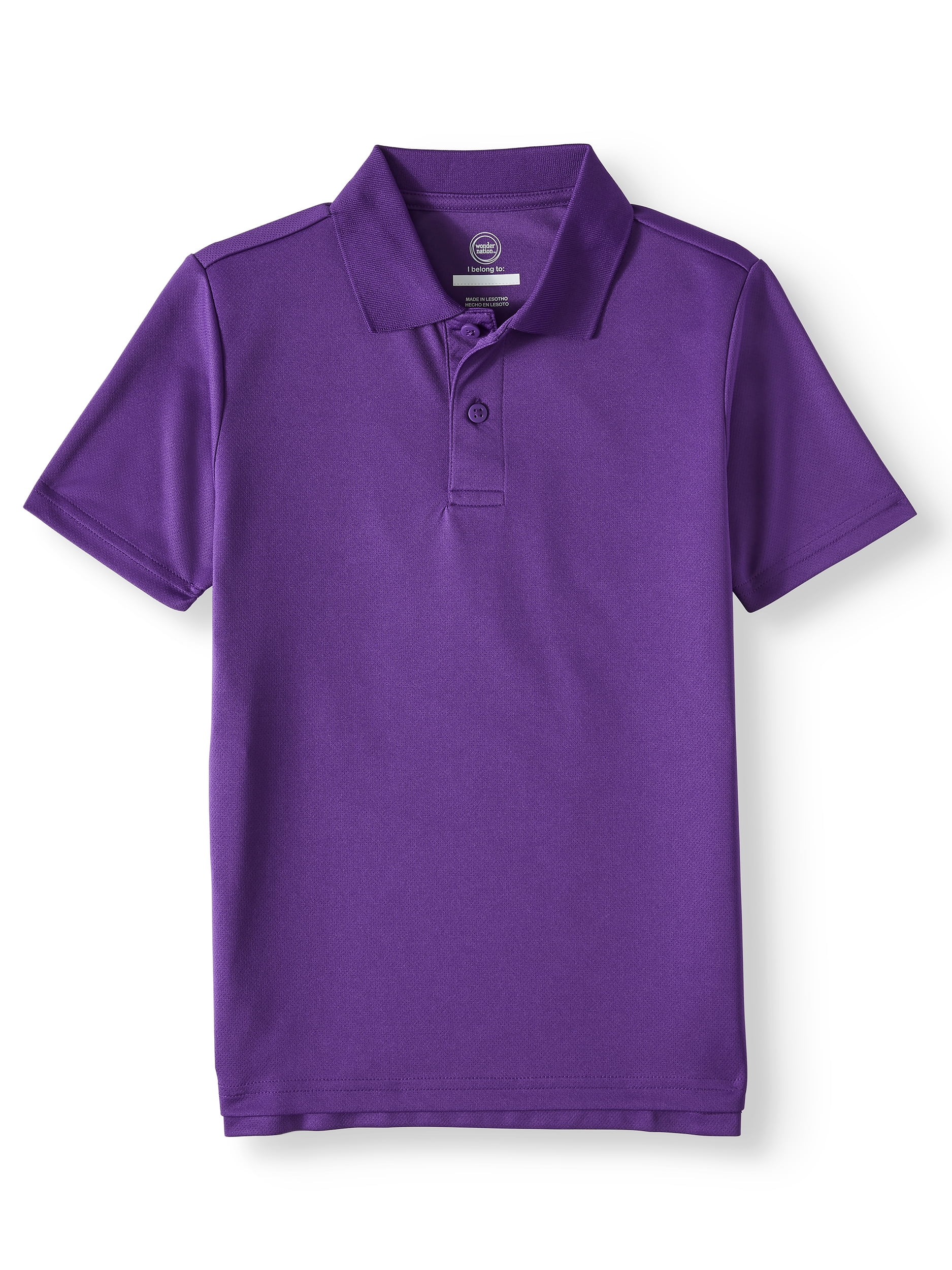 Wonder Nation Boys School Uniform Short Sleeve Performance Polo (Little
