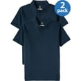 thumbnail image 1 of Wonder Nation Boys School Uniform Short Sleeve Performance Polo Shirt, 2-Pack Value Bundle, Sizes 4-18 & Husky, 1 of 3