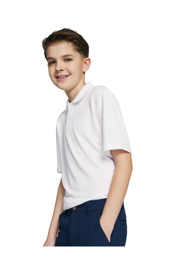 Boys School Uniform Short Sleeve Performance Polo Shirt, Sizes 4-18 & Husky