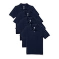 thumbnail image 1 of Wonder Nation Boys School Uniform Short Sleeve Pique Polo Shirts, 4-Pack Value Bundle, Sizes 4-18, 1 of 4