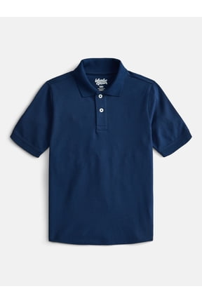 Boys School Uniform Pique Polo Shirt with Short Sleeves, Size 4-18