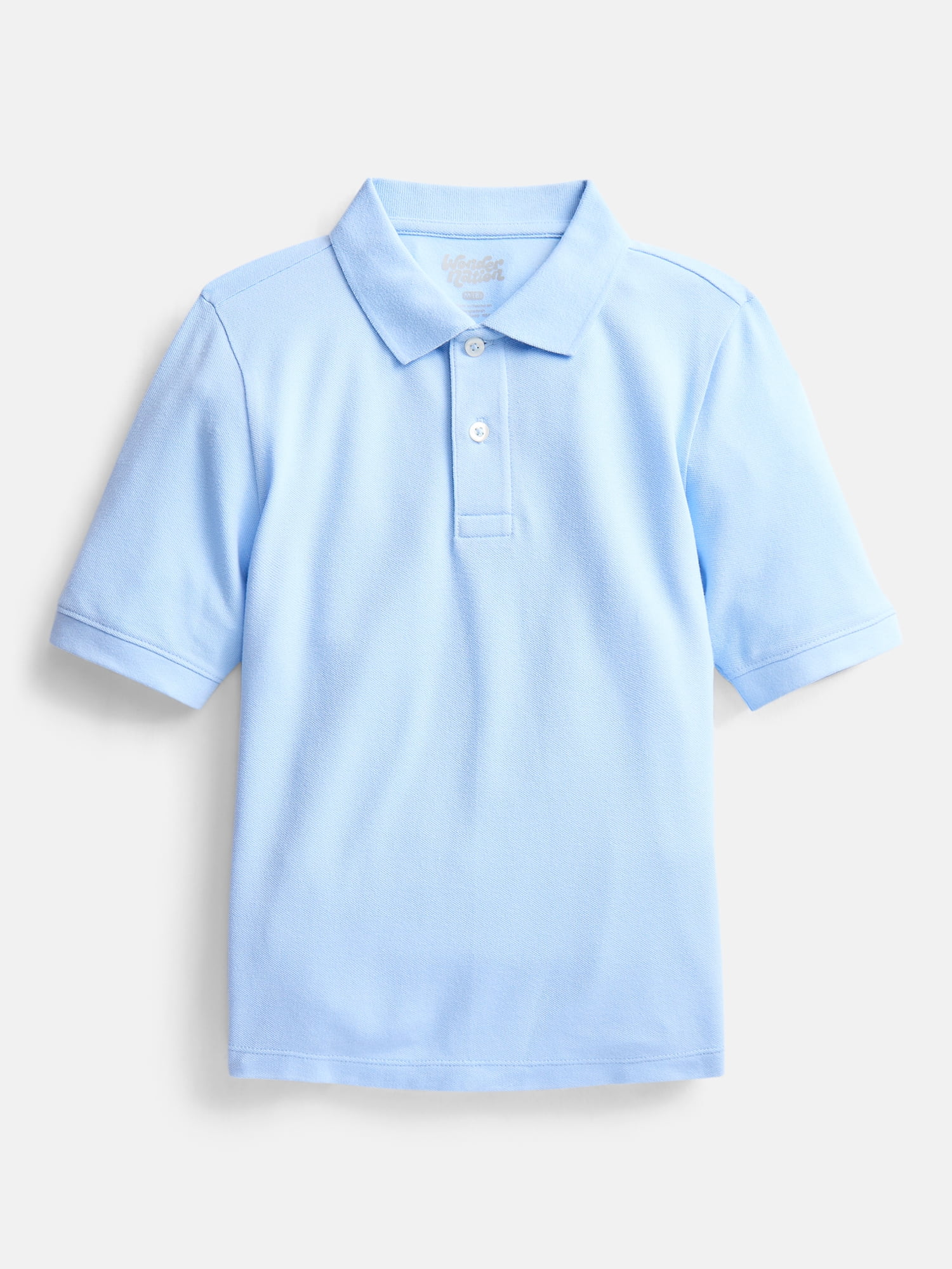 Wonder Nation Boys School Uniform Pique Polo Shirt with Short Sleeves, Size 4-18
