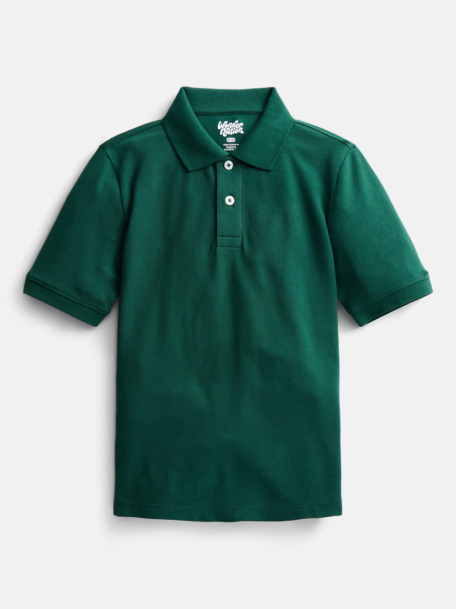 Wonder Nation Boys School Uniform Pique Polo Shirt with Short Sleeves, Size 4-18
