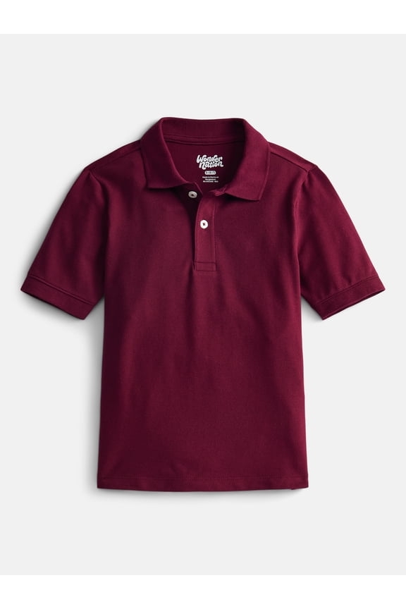 Boys School Uniform Pique Polo Shirt with Short Sleeves, Size 4-18