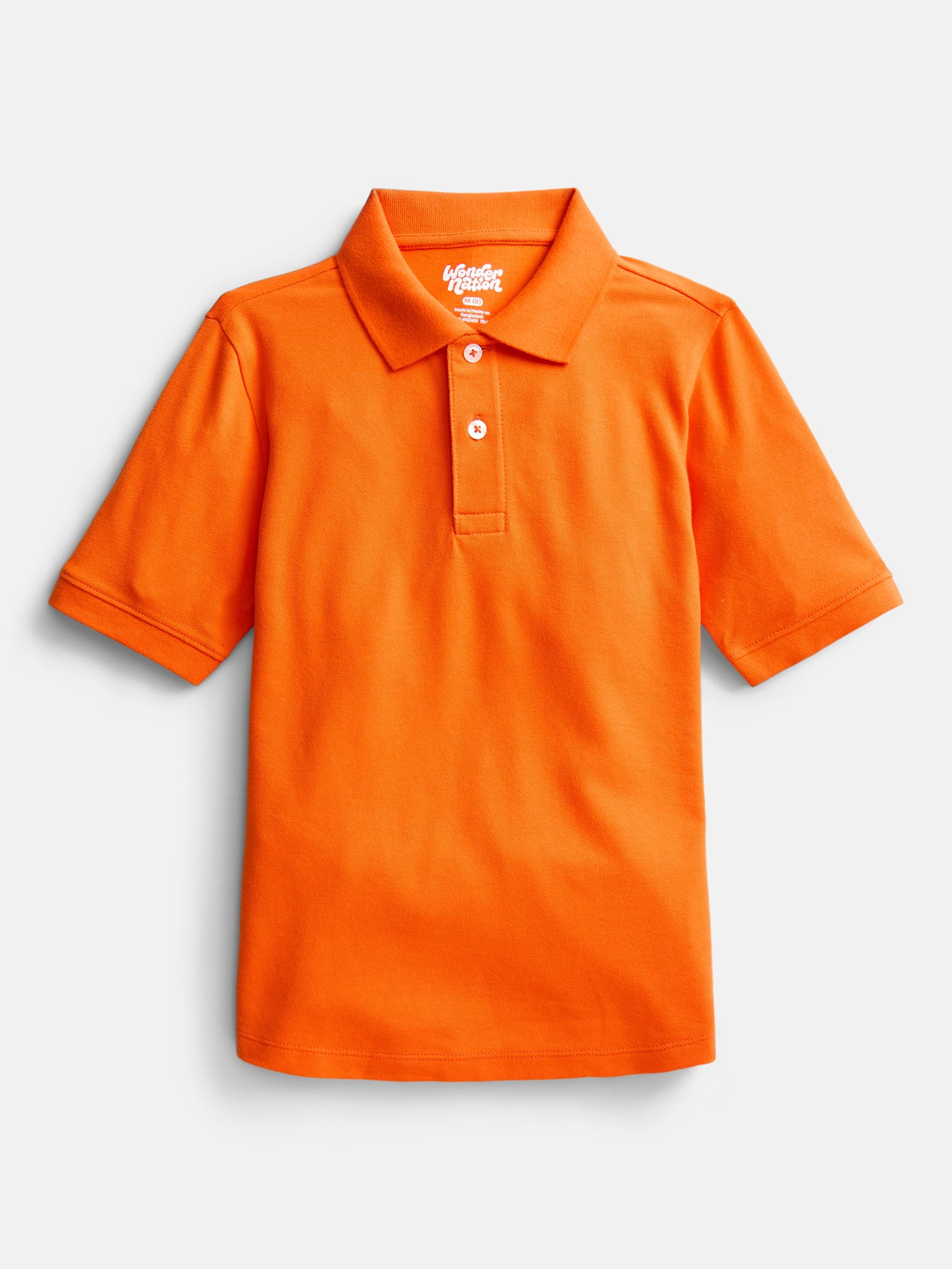 Wonder Nation Boys School Uniform Pique Polo Shirt with Short Sleeves, Size 4-18