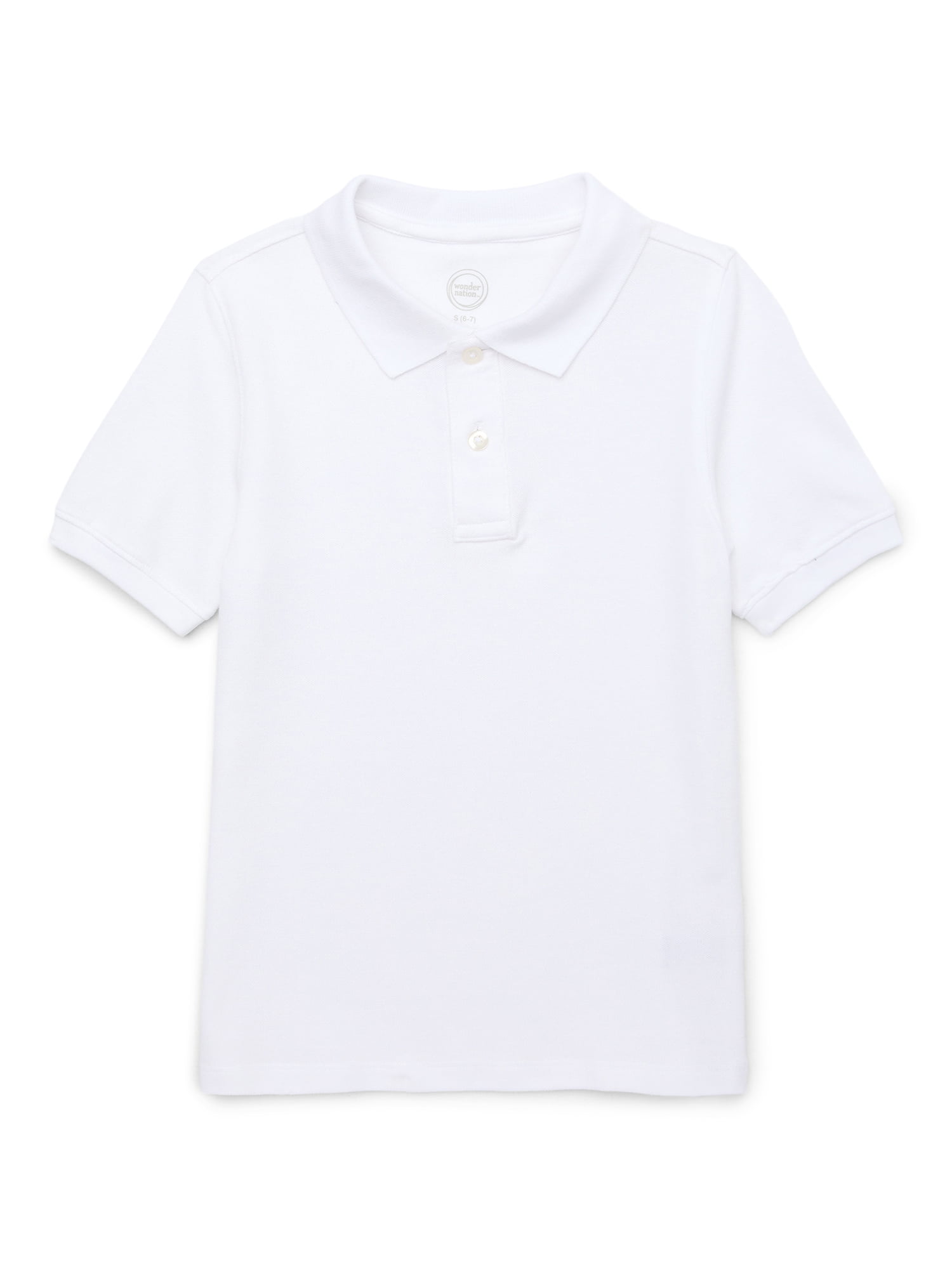 Wonder Nation Boys School Uniform Short Sleeve Pique Polo