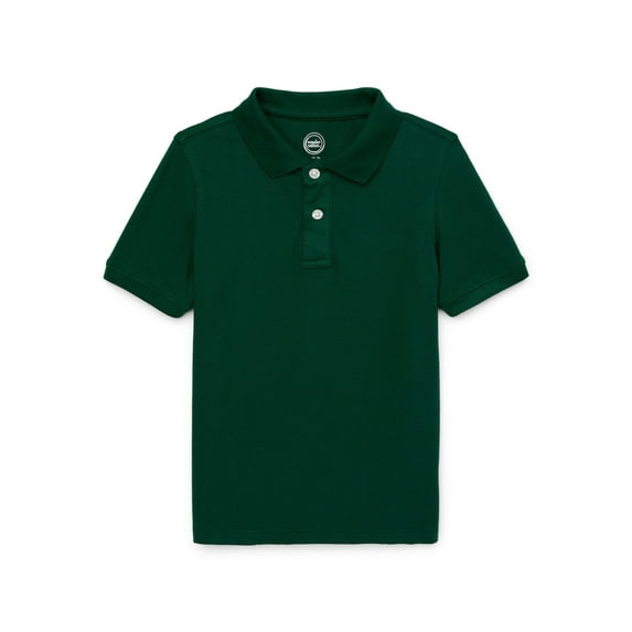 Wonder Nation Boys School Uniform Short Sleeve Polo, Sizes 4-18
