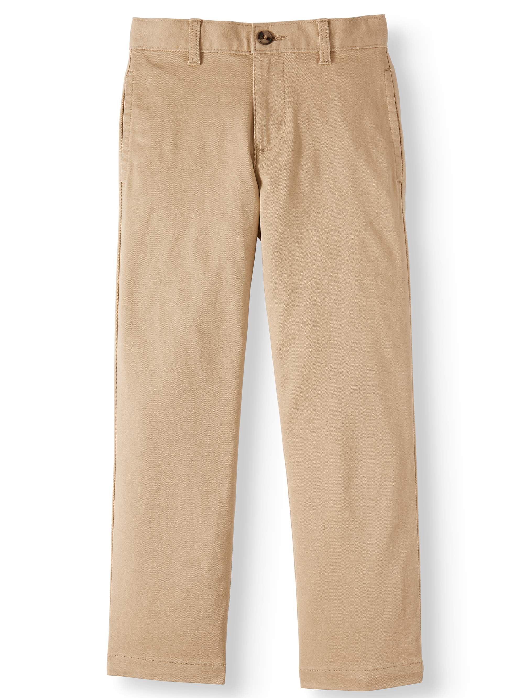 Wonder Nation Boys' School Uniform Stretch Chino Pants, Sizes 4-18, Slim & Husky - image 1 of 5
