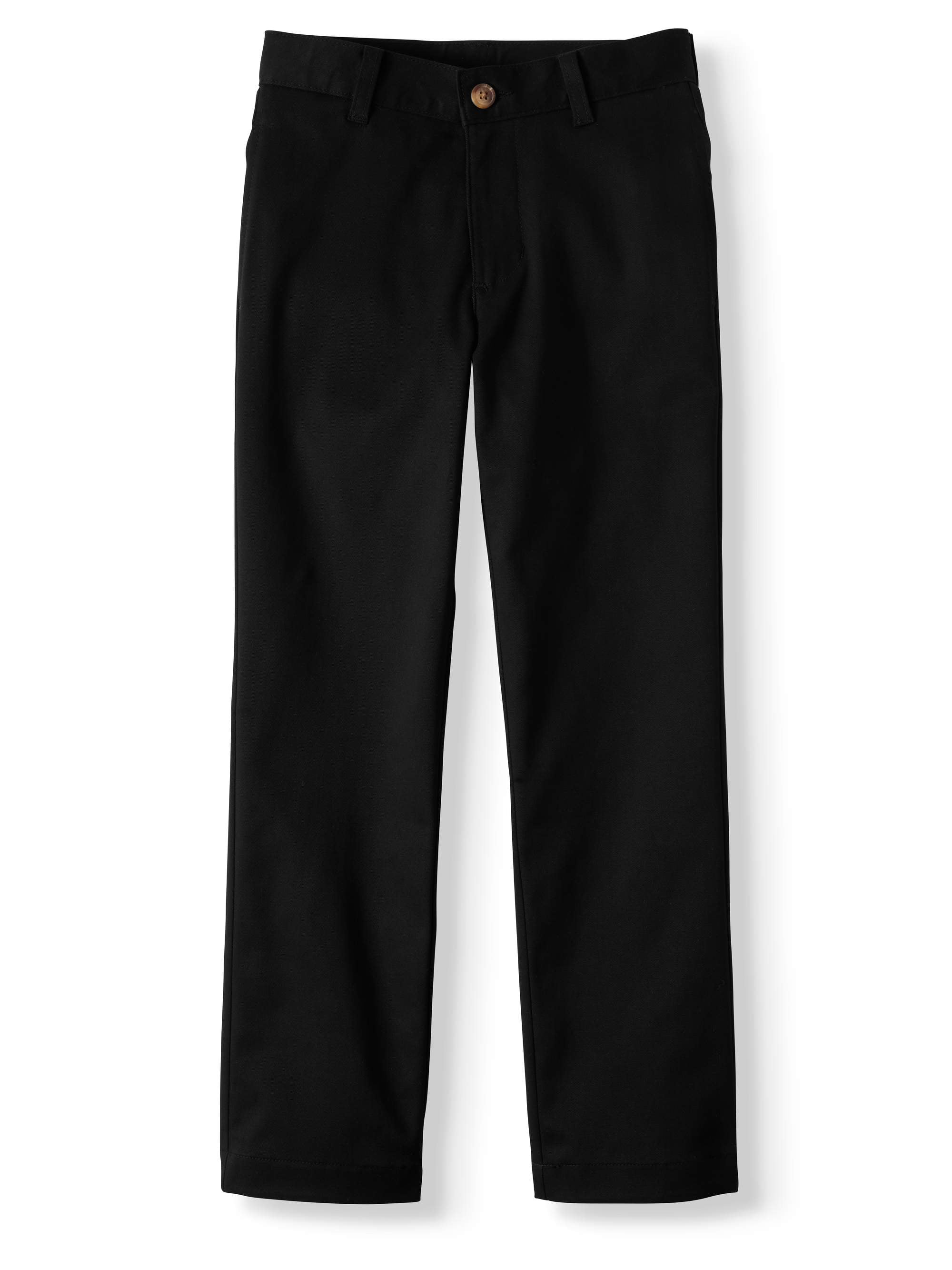 Wonder Nation Boys School Uniform Super Soft Stretch Twill Flat Front