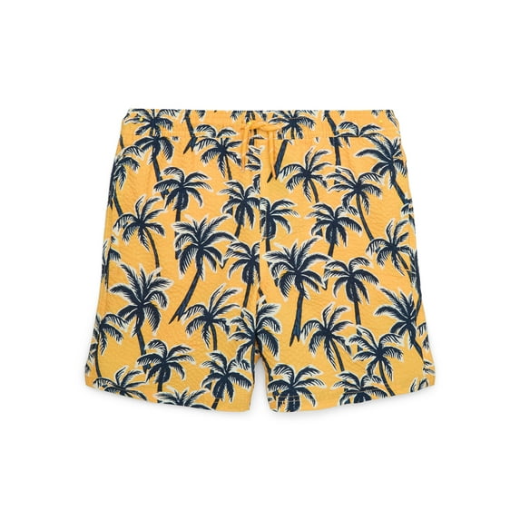 Wonder Nation Boys Seersucker Swim Trunks with UPF50+, Sizes 4-18 & Husky