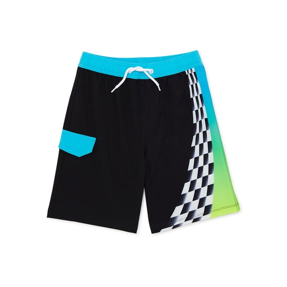 Wonder Nation Boys Shark Swim Shorts, Sizes 4-18 & Husky