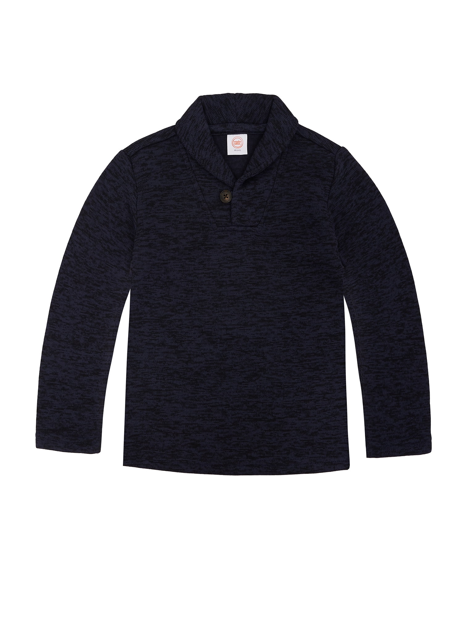 Wonder Nation Boys Shawl Neck Fleece Pullover Sweater, Sizes 4-18 & Husky