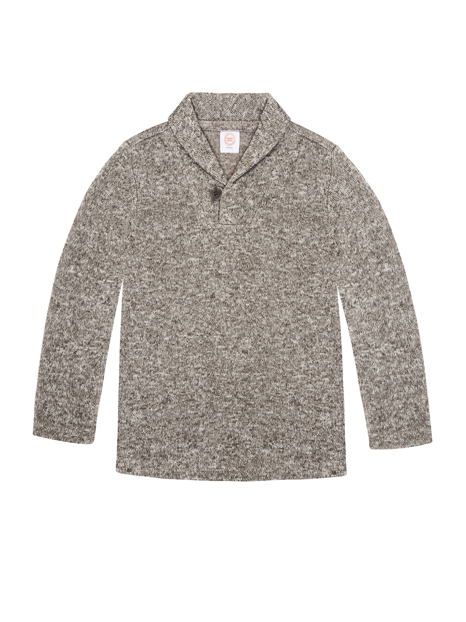 Wonder Nation Boys Shawl Neck Fleece Pullover Sweater, Sizes 4-18 & Husky