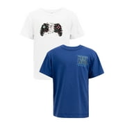 Wonder Nation Boys Short Sleeve Elevated Graphic T-Shirt, 2-Pack, Sizes 4-18 & Husky