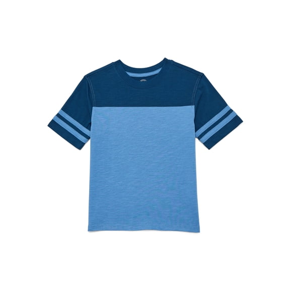 Wonder Nation Boys Football T-Shirt with Short Sleeves, Sizes 4-18 & Husky