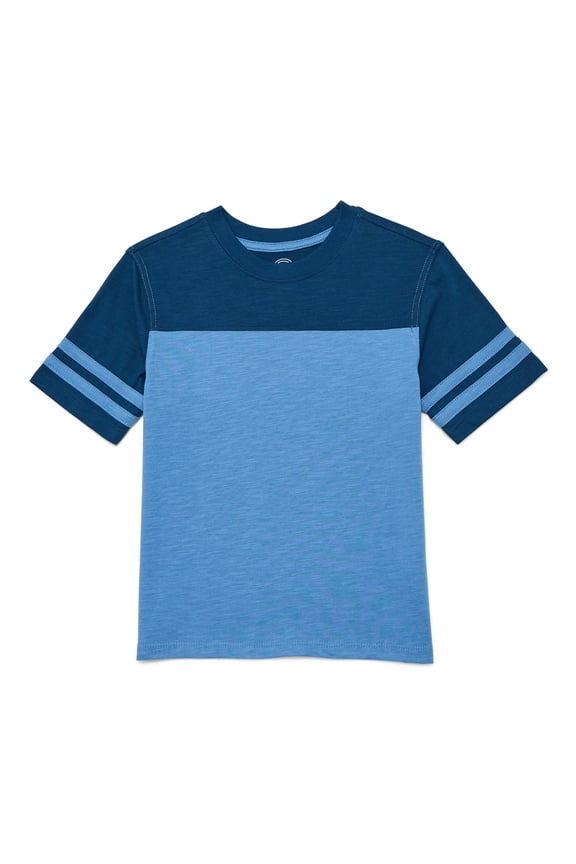 Boys Football T-Shirt with Short Sleeves, Sizes 4-18 & Husky