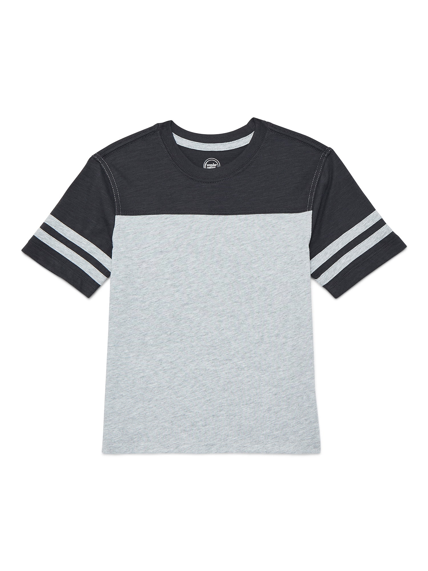 Wonder Nation Boys Football T-Shirt with Short Sleeves, Sizes 4-18 & Husky