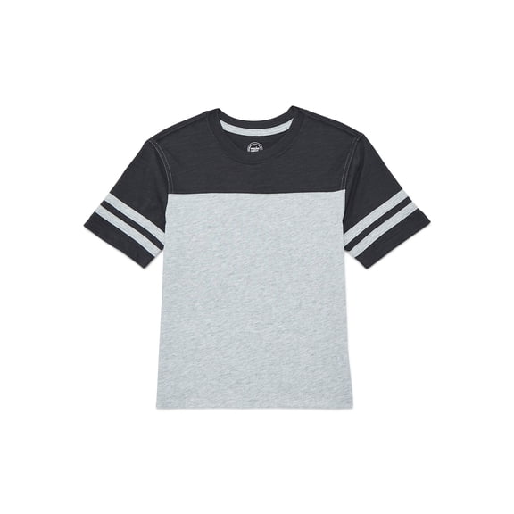 Wonder Nation Boys Football T-Shirt with Short Sleeves, Sizes 4-18 & Husky