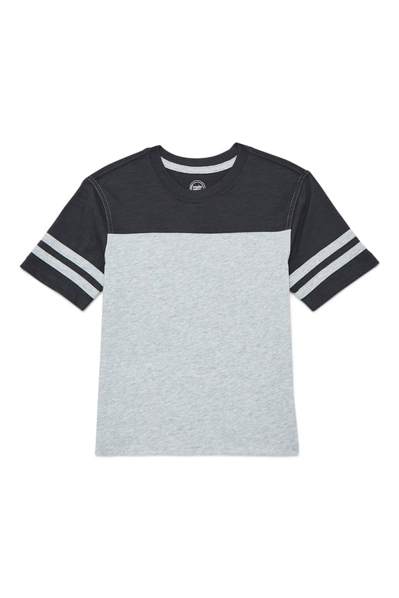 Boys Football T-Shirt with Short Sleeves, Sizes 4-18 & Husky