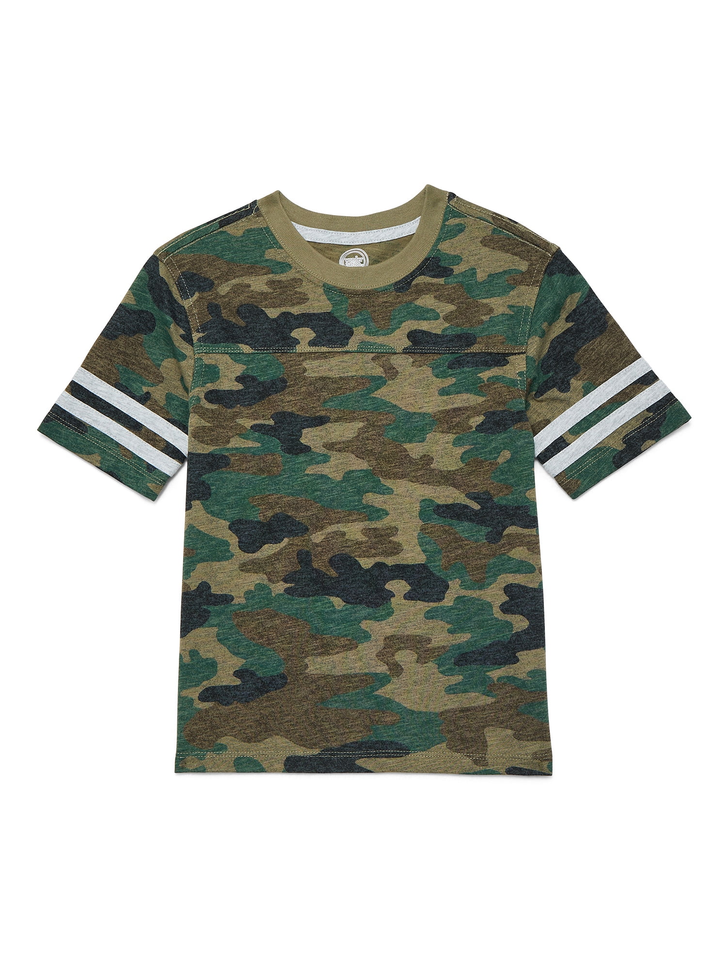 Wonder Nation Boys Football T-Shirt with Short Sleeves, Sizes 4-18 & Husky