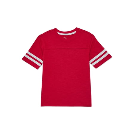 Wonder Nation Boys Short Sleeve Football T-Shirt, Sizes 4-18 & Husky