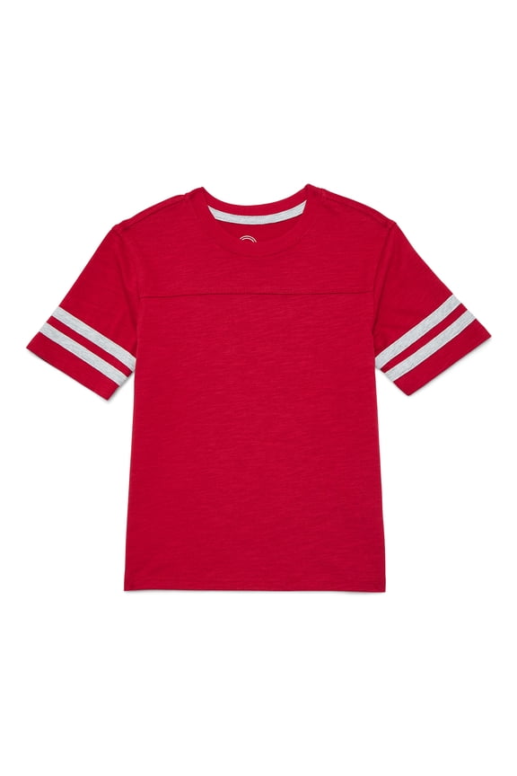 Boys Football T-Shirt with Short Sleeves, Sizes 4-18 & Husky