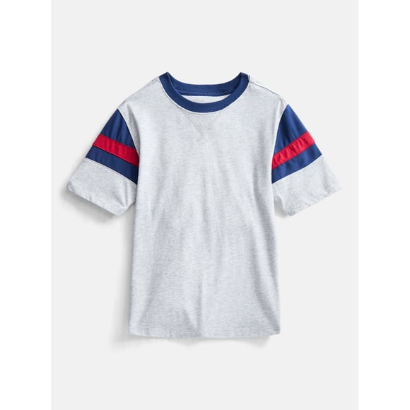 Wonder Nation Boys Football Tee with Short Sleeves, Sizes 4-18