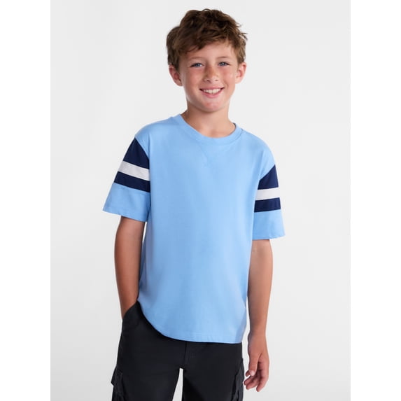 Wonder Nation Boys Football Tee with Short Sleeves, Sizes 4-18