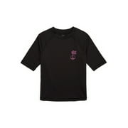 Wonder Nation Boys Short Sleeve Graphic Swim Rash Guard with UPF50+, Sizes 4-18 & Husky