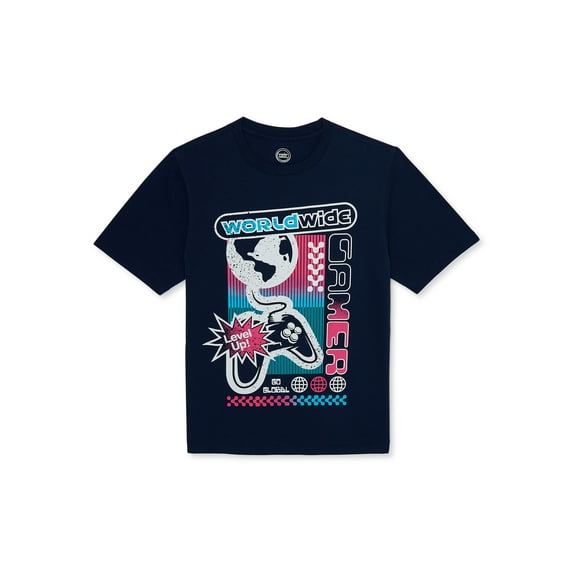 Wonder Nation Boys Short Sleeve Graphic T-Shirt, Sizes 4-18 & Husky