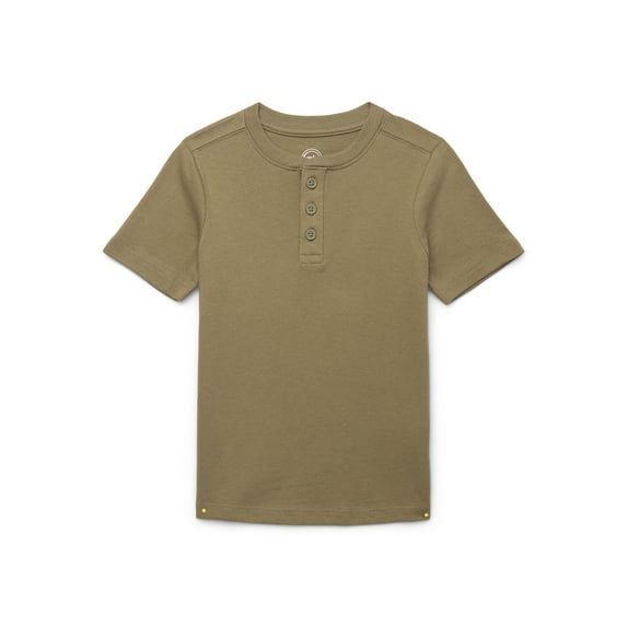 Wonder Nation Boys Short Sleeve Henley T-Shirt, Sizes 4-18