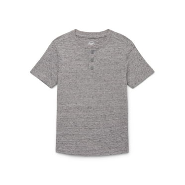Wonder Nation Boys Short Sleeve Henley T-Shirt, Sizes 4-18