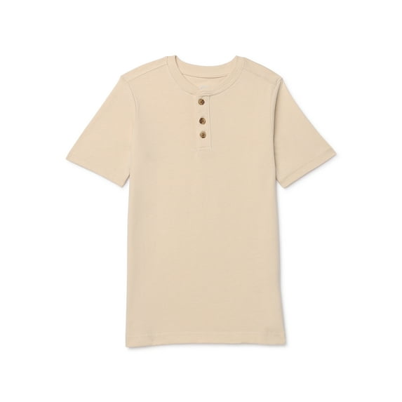 Wonder Nation Boys Short Sleeve Henley T-Shirt, Sizes 4-18