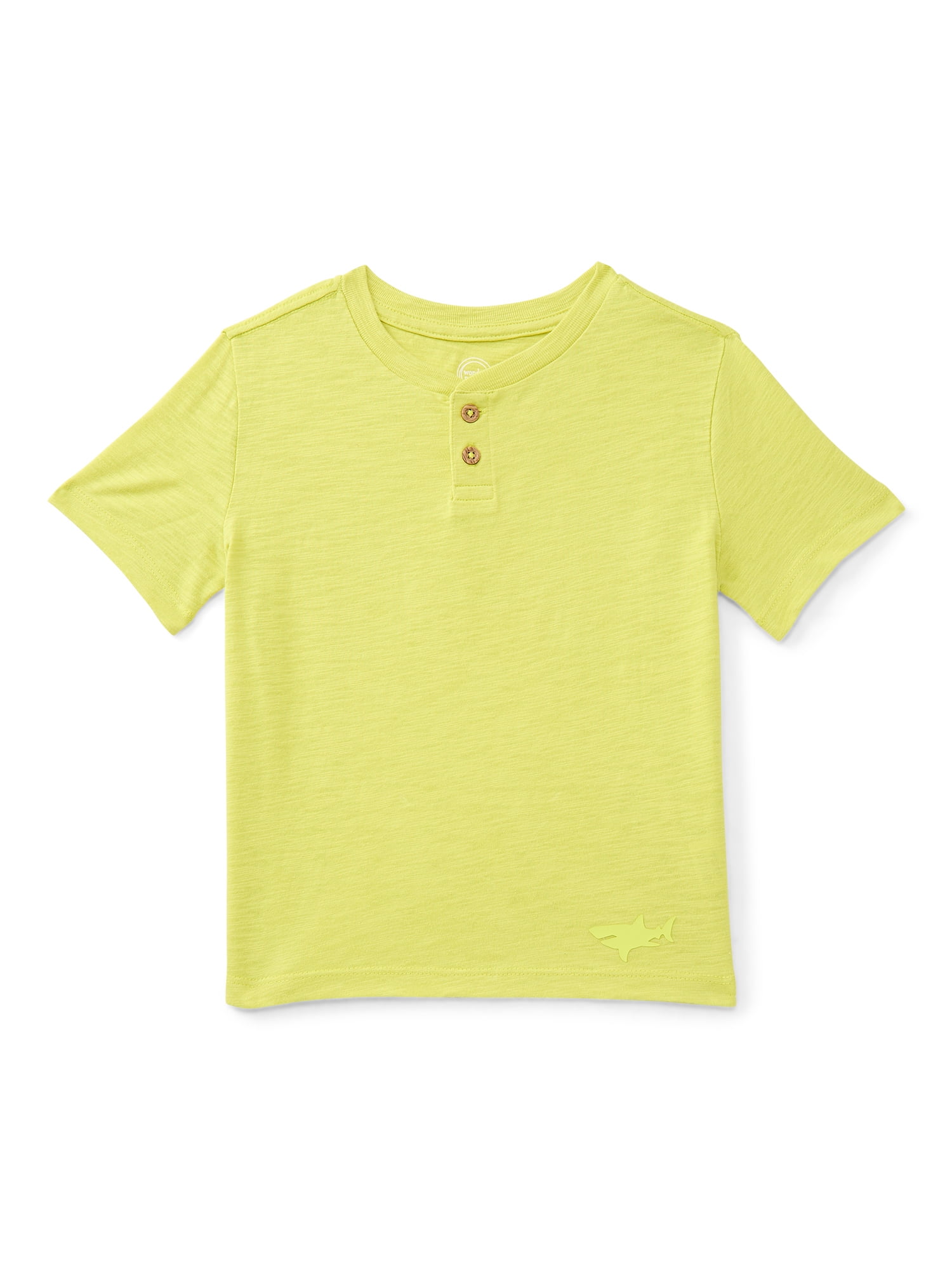 Wonder Nation Little Boys Slub Henley Tee with Short Sleeves, Sizes 4-10
