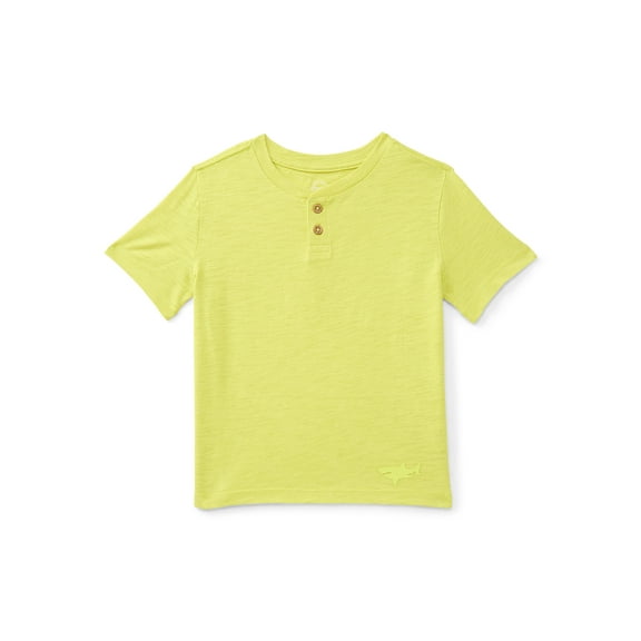 Wonder Nation Little Boys Slub Henley Tee with Short Sleeves, Sizes 4-10