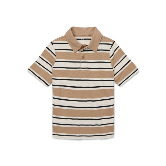 Wonder Nation Boys Short Sleeve Slub Polo Shirt, Sizes 4-18 & Husky