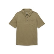 WONDER NATION Boys Short Sleeve Slub Polo Shirt, Sizes 4-18 & Husky