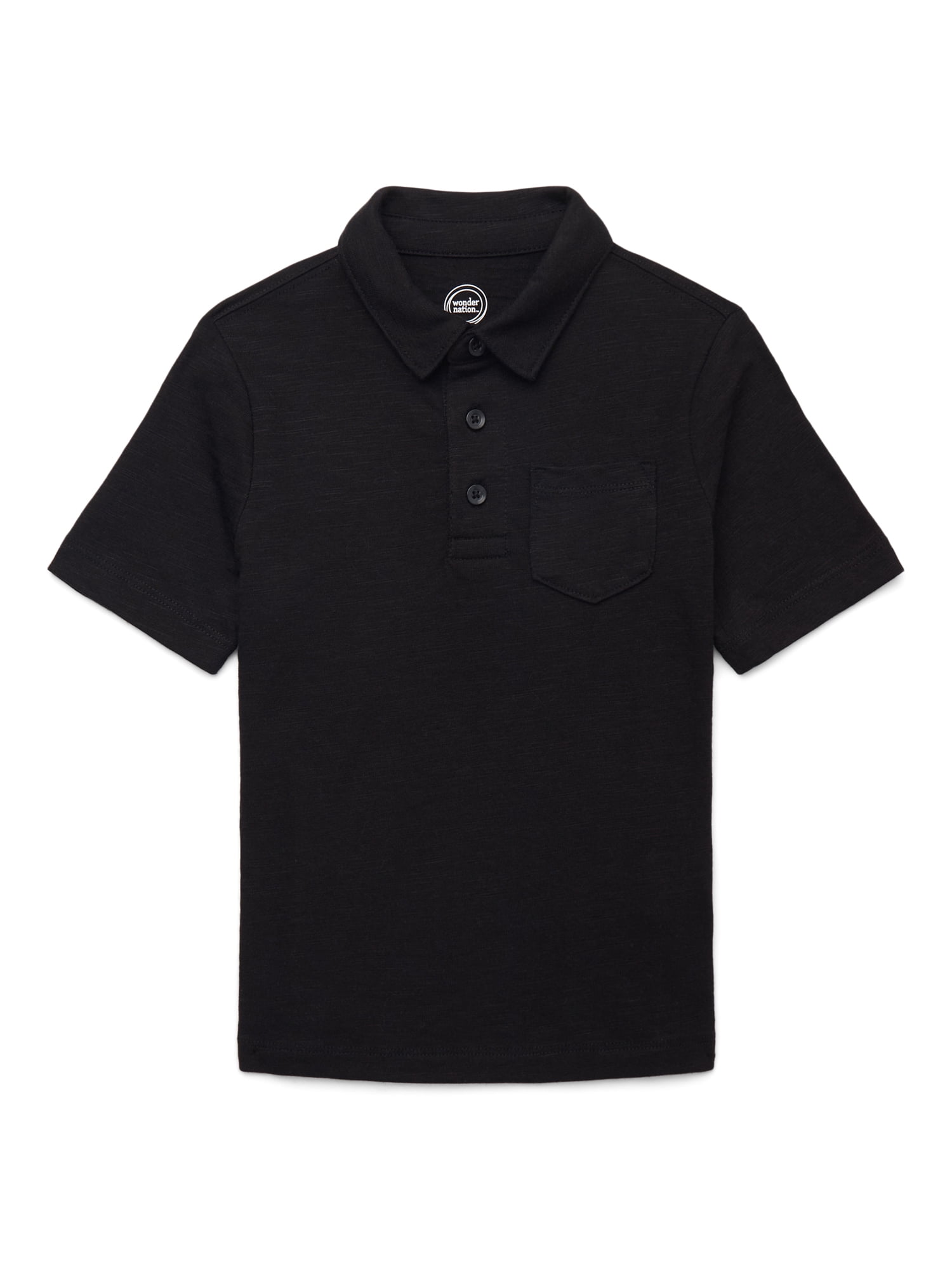 Wonder Nation Boys Short Sleeve Slub Polo Shirt, Sizes 4-18 & Husky